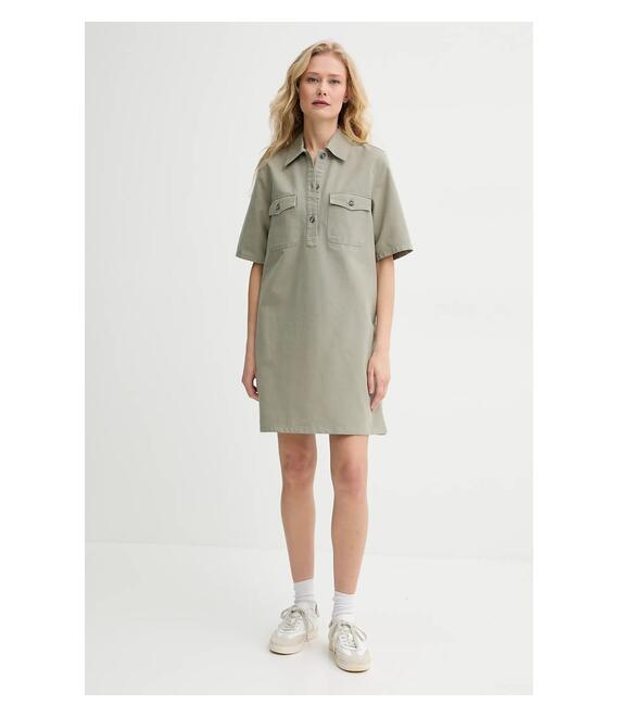 Βαμβακερό φόρεμα A.P.C. robe selia χρώμα: πράσινο, COGBJ.F35177
