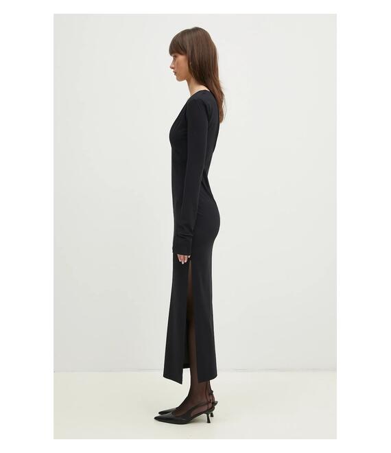 Φόρεμα MM6 Maison Margiela χρώμα: μαύρο, S52DG0026