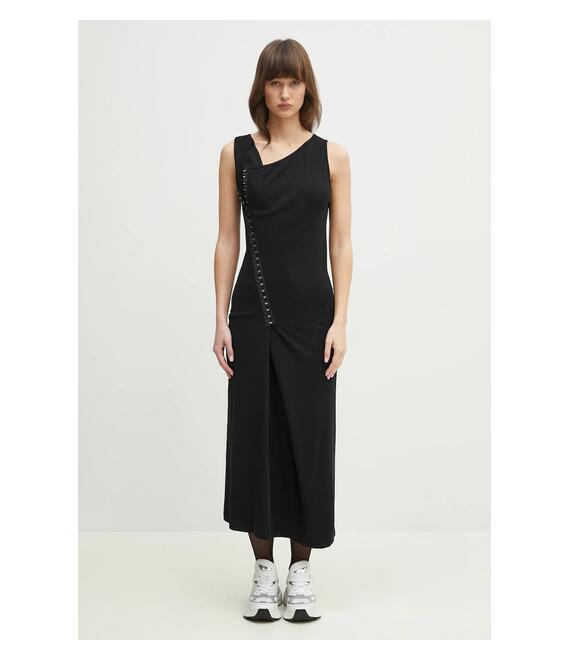 Φόρεμα MM6 Maison Margiela χρώμα: μαύρο, S52CT0786