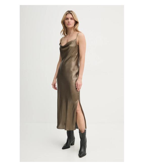 Φόρεμα AllSaints HADLEY χρώμα: χρυσαφί, W255DB