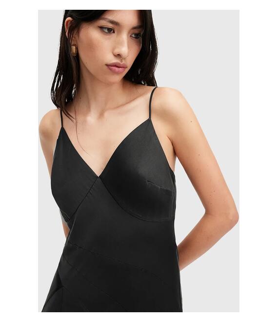 Φόρεμα AllSaints LILI χρώμα: μαύρο, W258DB