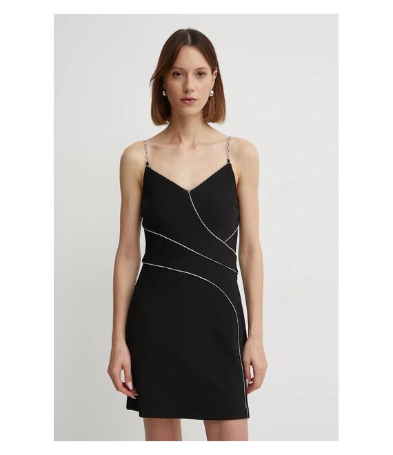 Φόρεμα Guess CARRIE χρώμα: μαύρο, W5RK52 KCML0