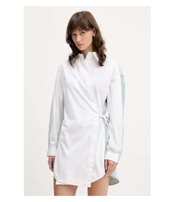 Βαμβακερό φόρεμα Diesel D-ELPHI-DEN DRESS χρώμα: άσπρο, A17387.0CBCP