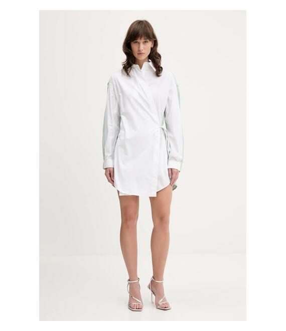 Βαμβακερό φόρεμα Diesel D-ELPHI-DEN DRESS χρώμα: άσπρο, A17387.0CBCP