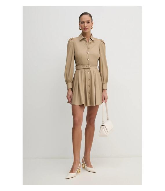 Φόρεμα Marciano Guess CLIO χρώμα: μπεζ, 5RGK11 7114A