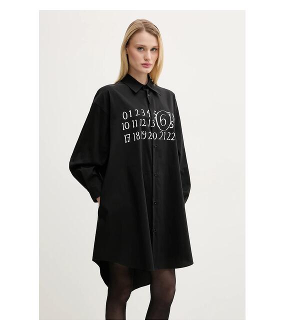 Φόρεμα MM6 Maison Margiela χρώμα: μαύρο, S52CT0788.M35043