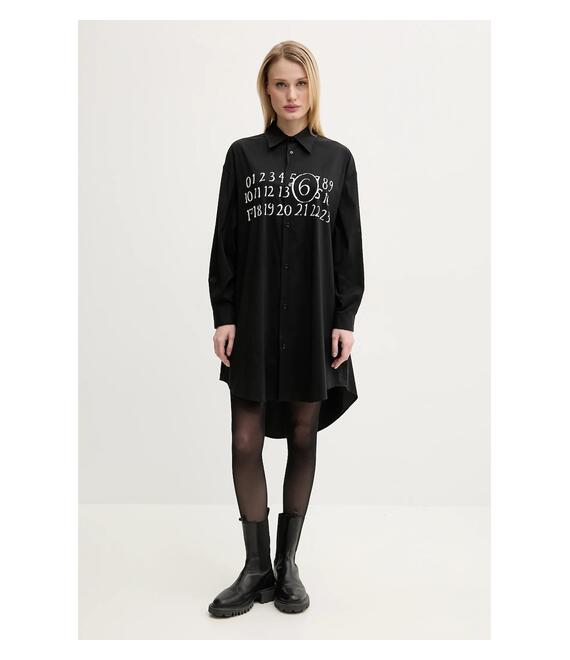 Φόρεμα MM6 Maison Margiela χρώμα: μαύρο, S52CT0788.M35043