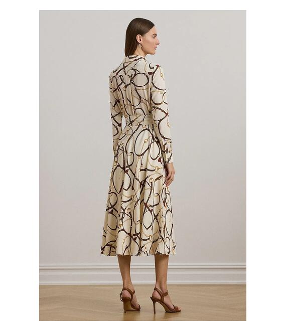 Φόρεμα Lauren Ralph Lauren χρώμα: μπεζ, 250963459