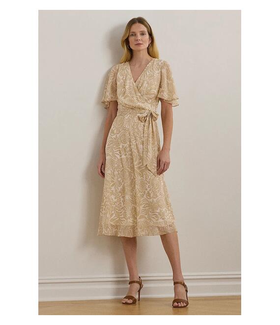 Φόρεμα Lauren Ralph Lauren χρώμα: μπεζ, 250963474