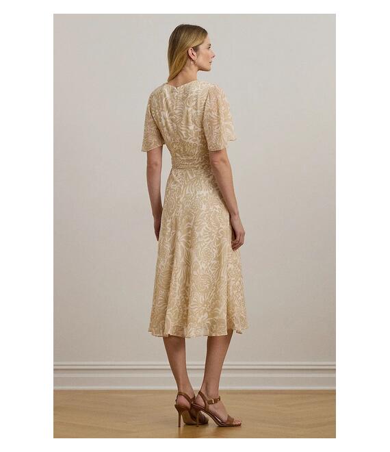 Φόρεμα Lauren Ralph Lauren χρώμα: μπεζ, 250963474