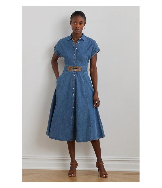 Φόρεμα τζιν Lauren Ralph Lauren χρώμα: μπλε, 250963908