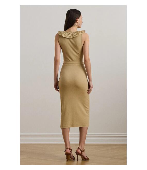 Φόρεμα Lauren Ralph Lauren χρώμα: μπεζ, 250964085