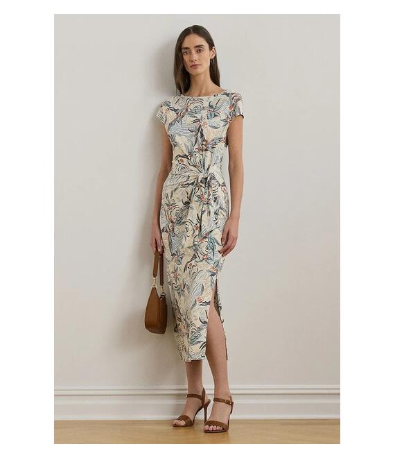 Φόρεμα Lauren Ralph Lauren χρώμα: μπεζ, 250964087