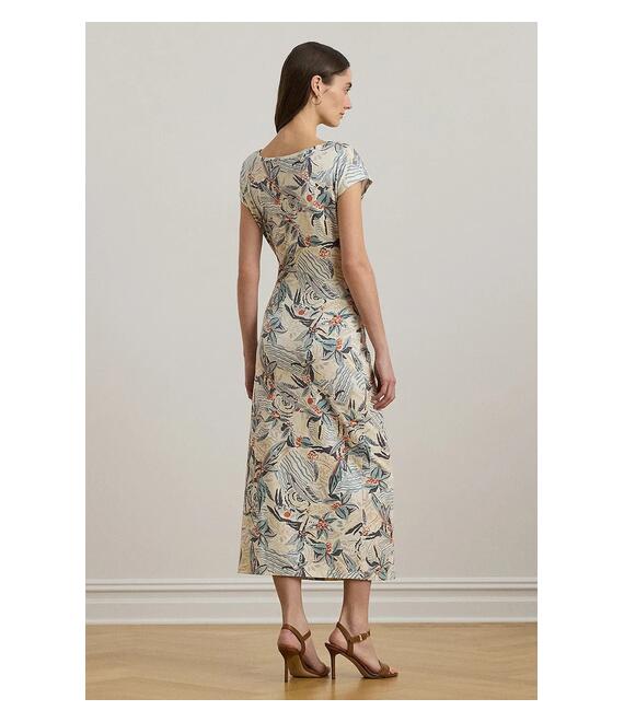 Φόρεμα Lauren Ralph Lauren χρώμα: μπεζ, 250964087
