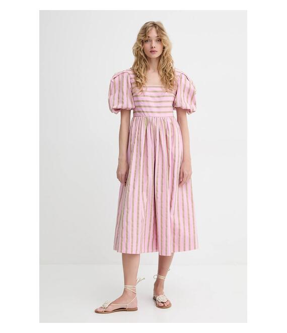 Βαμβακερό φόρεμα Stine Goya χρώμα: ροζ, SG-SS25-D113-2344