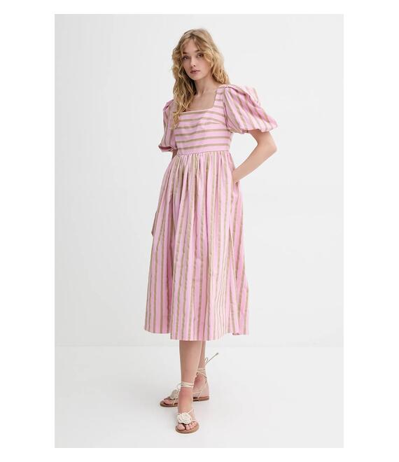 Βαμβακερό φόρεμα Stine Goya χρώμα: ροζ, SG-SS25-D113-2344