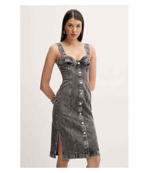 Φόρεμα τζιν Moschino Jeans χρώμα: γκρι, 0457 3219