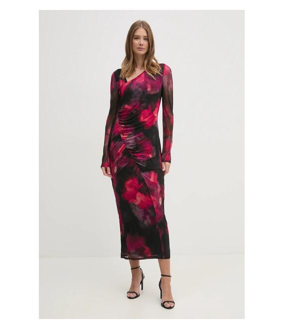 Φόρεμα Dkny χρώμα: ροζ, DD4KU42A