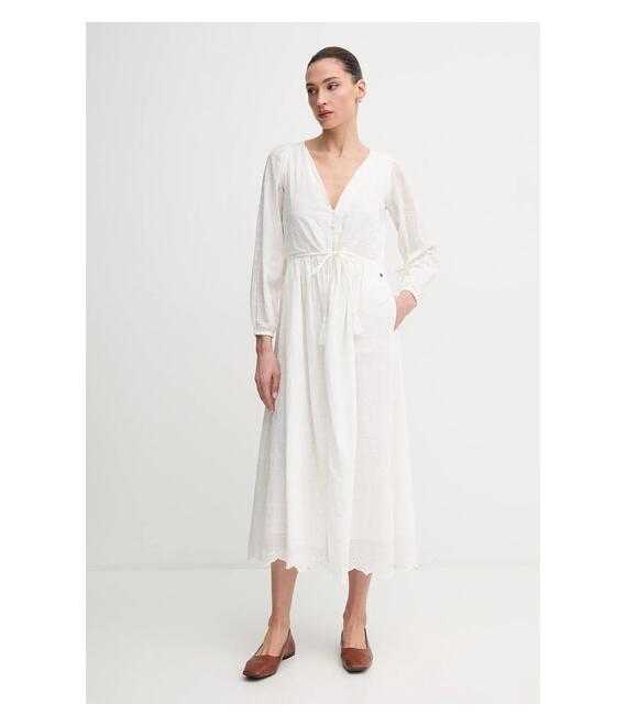 Βαμβακερό φόρεμα Pepe Jeans DEEPTY χρώμα: μπεζ, PL953693