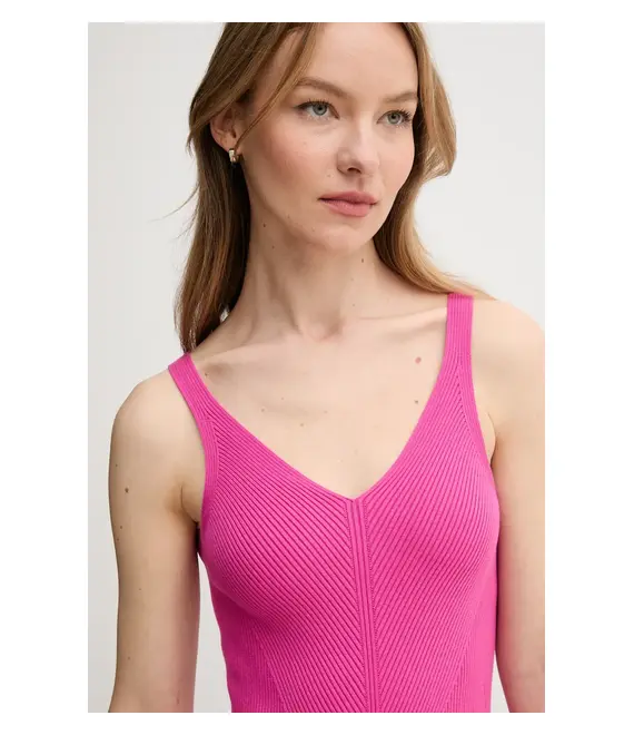 Φόρεμα Lacoste χρώμα: ροζ, EF9270