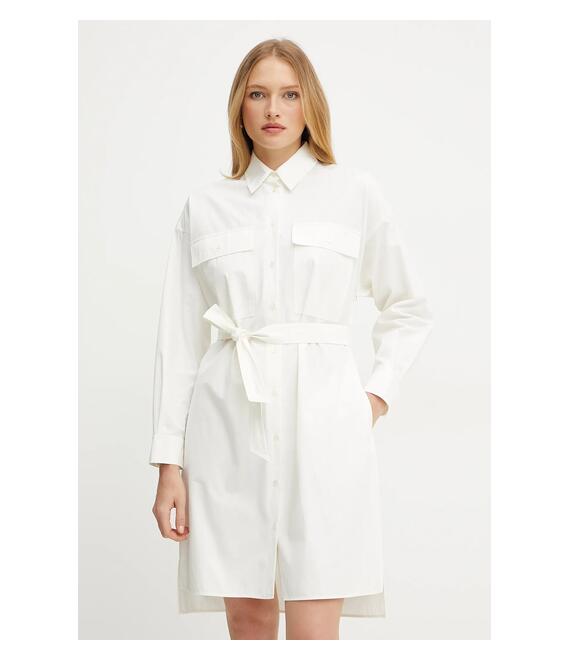 Βαμβακερό φόρεμα Weekend Max Mara χρώμα: μπεζ, 2515221082600