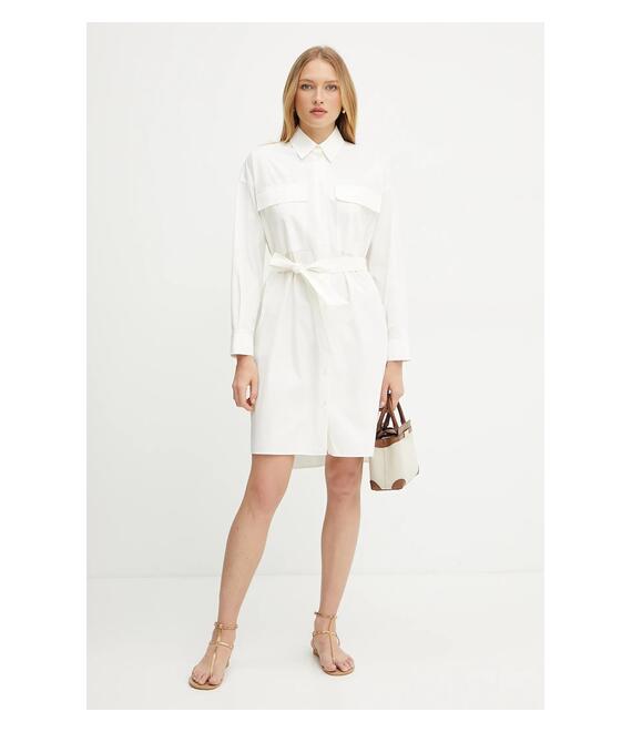 Βαμβακερό φόρεμα Weekend Max Mara χρώμα: μπεζ, 2515221082600
