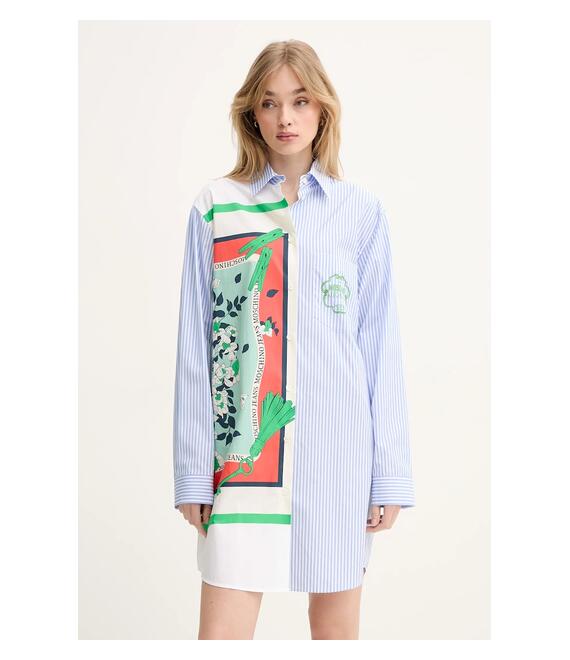 Βαμβακερό φόρεμα Moschino Jeans χρώμα: μπλε, 0446 3725