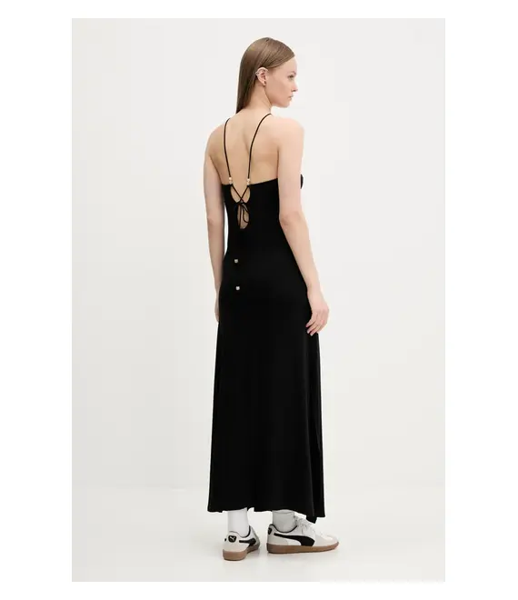 Φόρεμα Desigual MONTPELLIER χρώμα: μαύρο, 25SWVK55