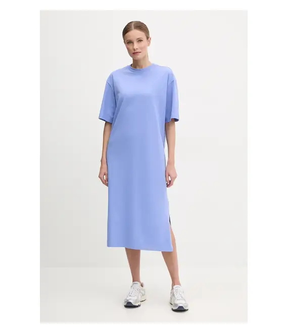 Βαμβακερό φόρεμα The North Face Oversized χρώμα: μοβ, NF0A8C2E0YI1