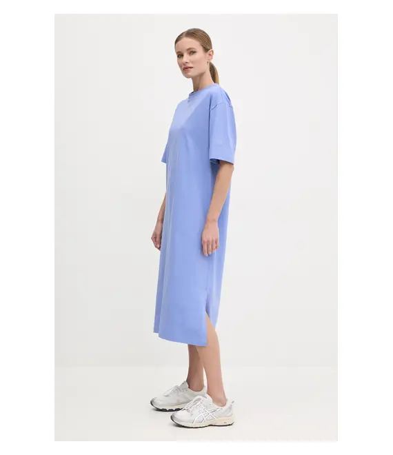 Βαμβακερό φόρεμα The North Face Oversized χρώμα: μοβ, NF0A8C2E0YI1