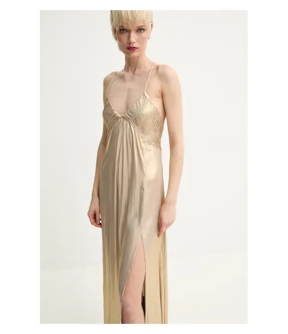 Φόρεμα ZADIG&VOLTAIRE χρώμα: χρυσαφί, WWDR02528