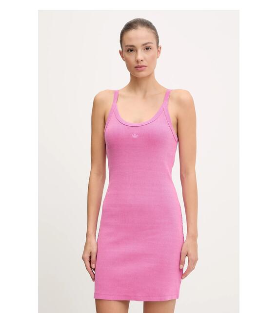 Φόρεμα adidas Originals Rib Mini Dress χρώμα: ροζ, JI5750