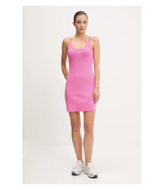 Φόρεμα adidas Originals Rib Mini Dress χρώμα: ροζ, JI5750
