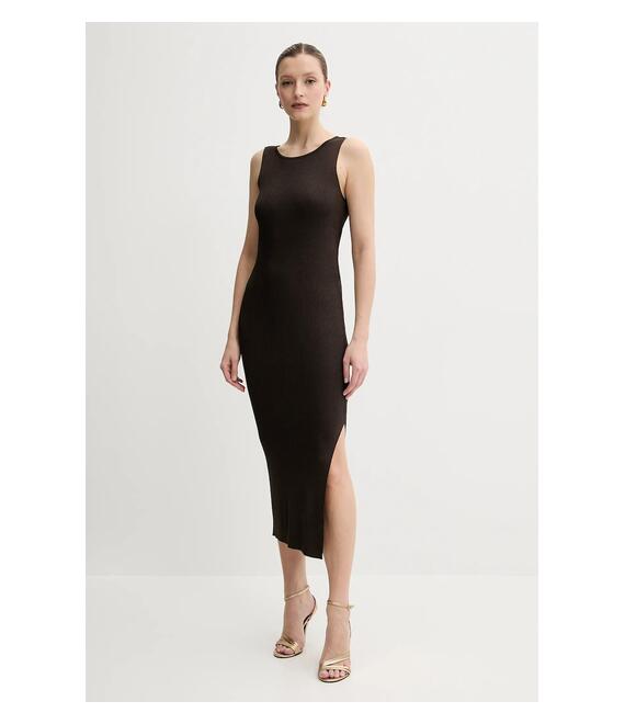 Φόρεμα Guess JIULIA χρώμα: καφέ, W5GK47 Z3L10