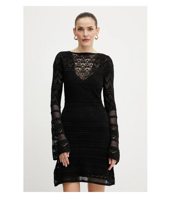 Φόρεμα Guess NELLIE χρώμα: μαύρο, W5GK48 Z3E22