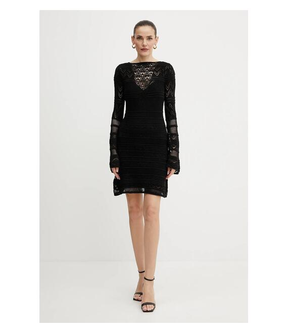 Φόρεμα Guess NELLIE χρώμα: μαύρο, W5GK48 Z3E22