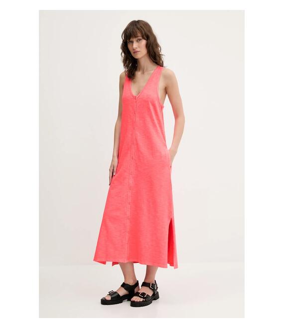 Βαμβακερό φόρεμα Superdry χρώμα: ροζ, W8011861A-9SD