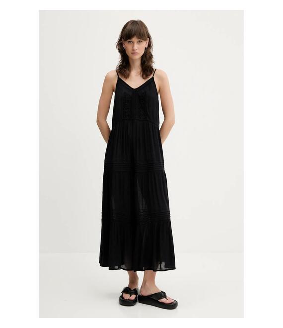 Φόρεμα Superdry χρώμα: μαύρο, W8011908A-02A