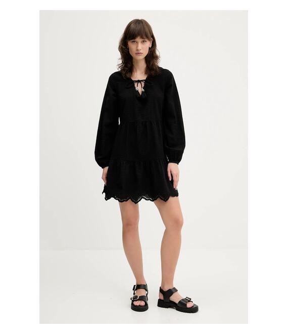 Βαμβακερό φόρεμα Superdry χρώμα: μαύρο, W8011914A-02A