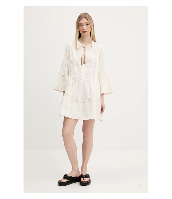 Φόρεμα Superdry χρώμα: μπεζ, W8011916A-ZEA