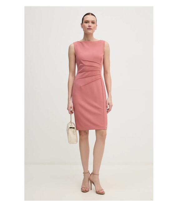 Φόρεμα Calvin Klein χρώμα: πορτοκαλί, K20K208433