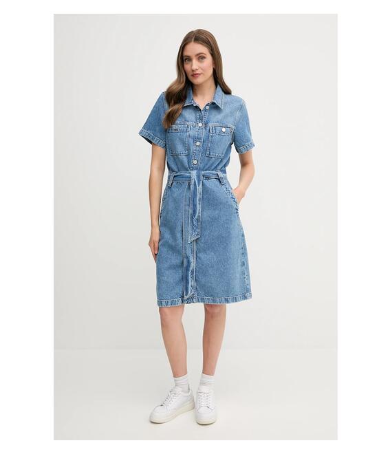 Φόρεμα τζιν Tommy Hilfiger χρώμα: μπλε, WW0WW44380