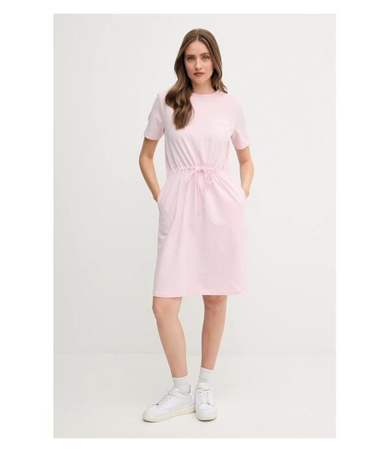 Βαμβακερό φόρεμα Tommy Hilfiger χρώμα: ροζ, WW0WW45529