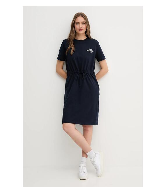 Βαμβακερό φόρεμα Tommy Hilfiger χρώμα: ναυτικό μπλε, WW0WW45529