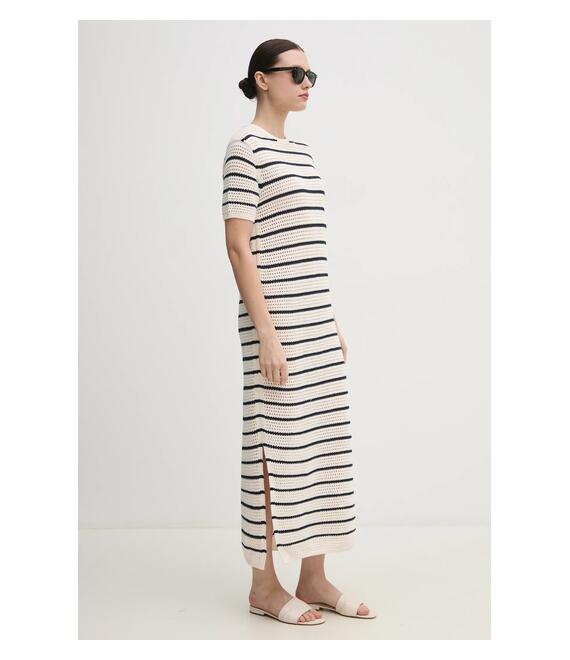 Φόρεμα Tommy Hilfiger χρώμα: μπεζ, WW0WW44489