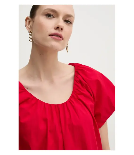 Βαμβακερό φόρεμα Tommy Hilfiger χρώμα: κόκκινο, WW0WW44667