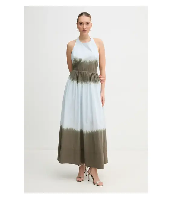 Βαμβακερό φόρεμα Dkny χρώμα: μπλε, DJ5D9063