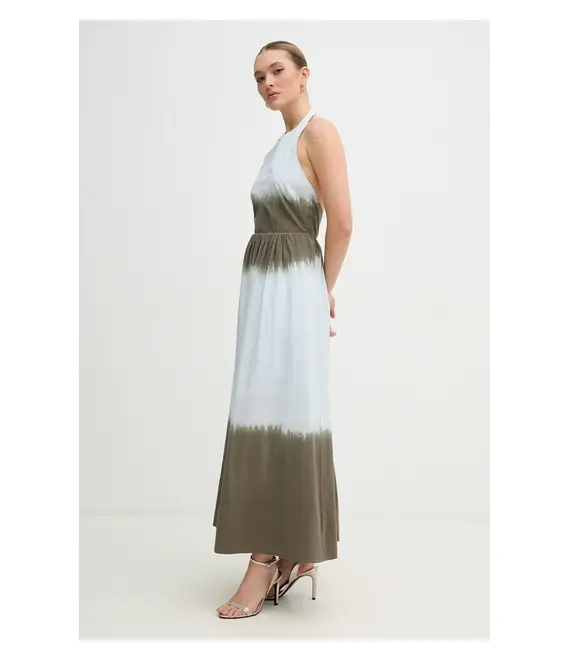 Βαμβακερό φόρεμα Dkny χρώμα: μπλε, DJ5D9063