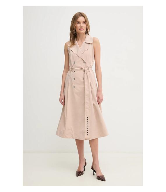 Φόρεμα Dkny χρώμα: μπεζ, DD5P1H93