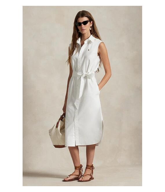 Βαμβακερό φόρεμα Polo Ralph Lauren χρώμα: άσπρο, 211965853